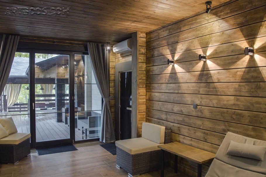 Отделка комнаты отдыха в бане