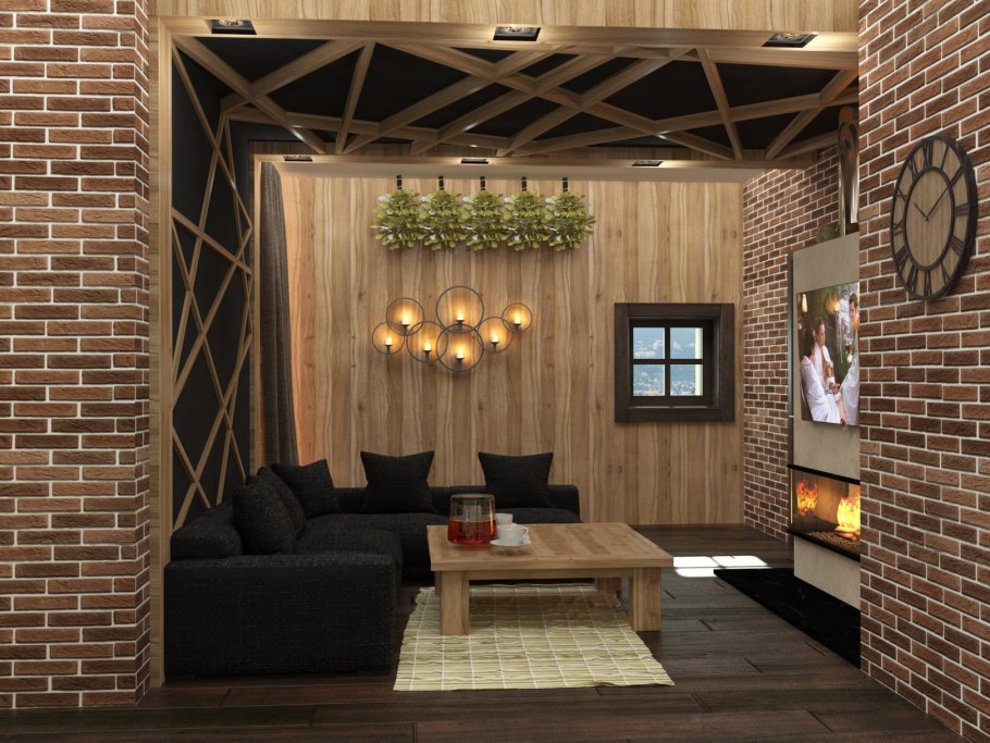 Отделка бани в стиле лофт