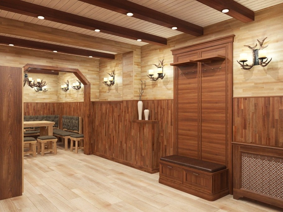 Отделка комнаты отдыха в бане