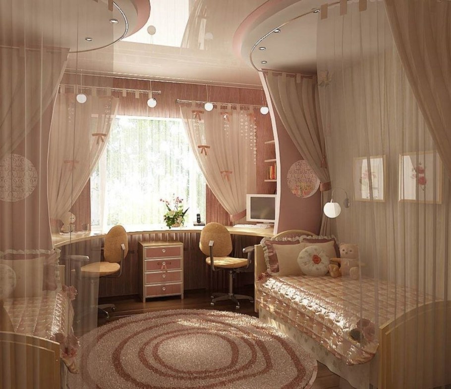 Красивая планировка комнаты для девочек