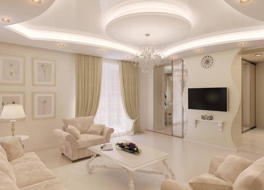 Современная светлая гостиная