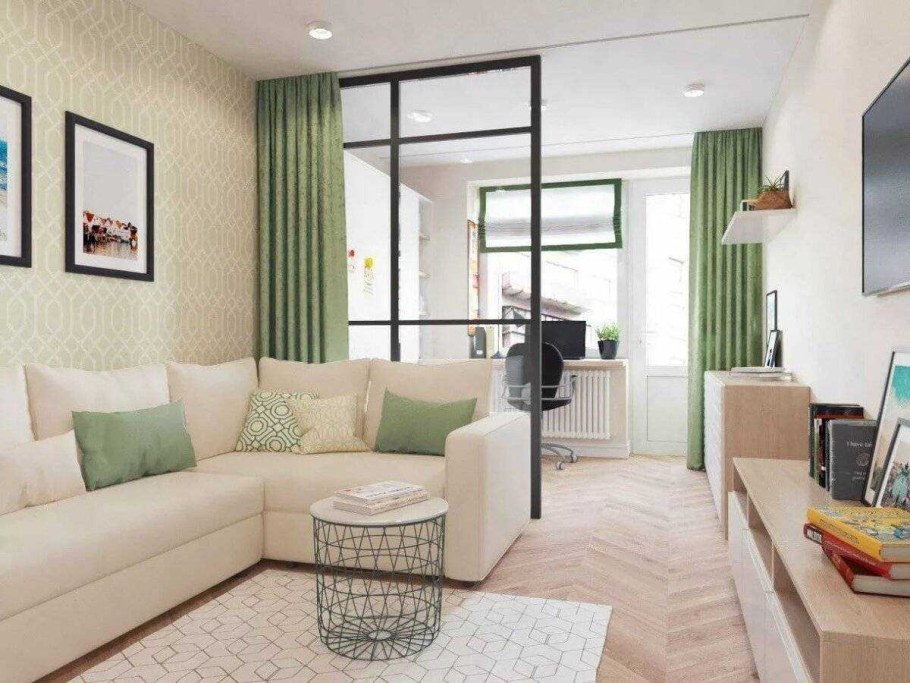 Спальня гостиная 20 м2 зонированием