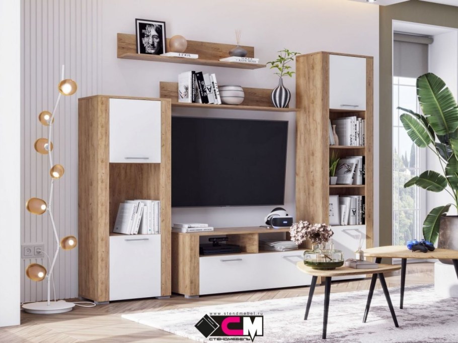 Гостиная Невада дуб крафт золотой/ Сноу