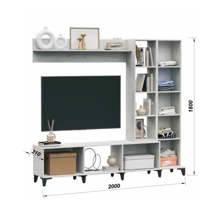 Стенка гостиная "Аурелия" крафт белый