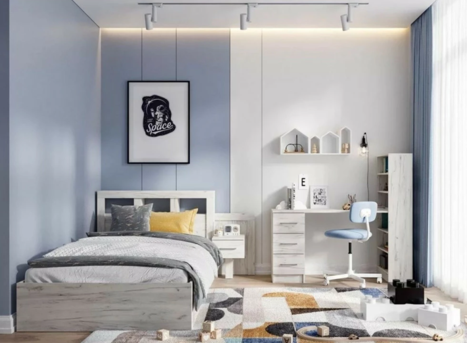 Дуб крафт белый мебель в интерьере