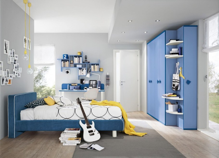 Комната для подростка в синем цвете