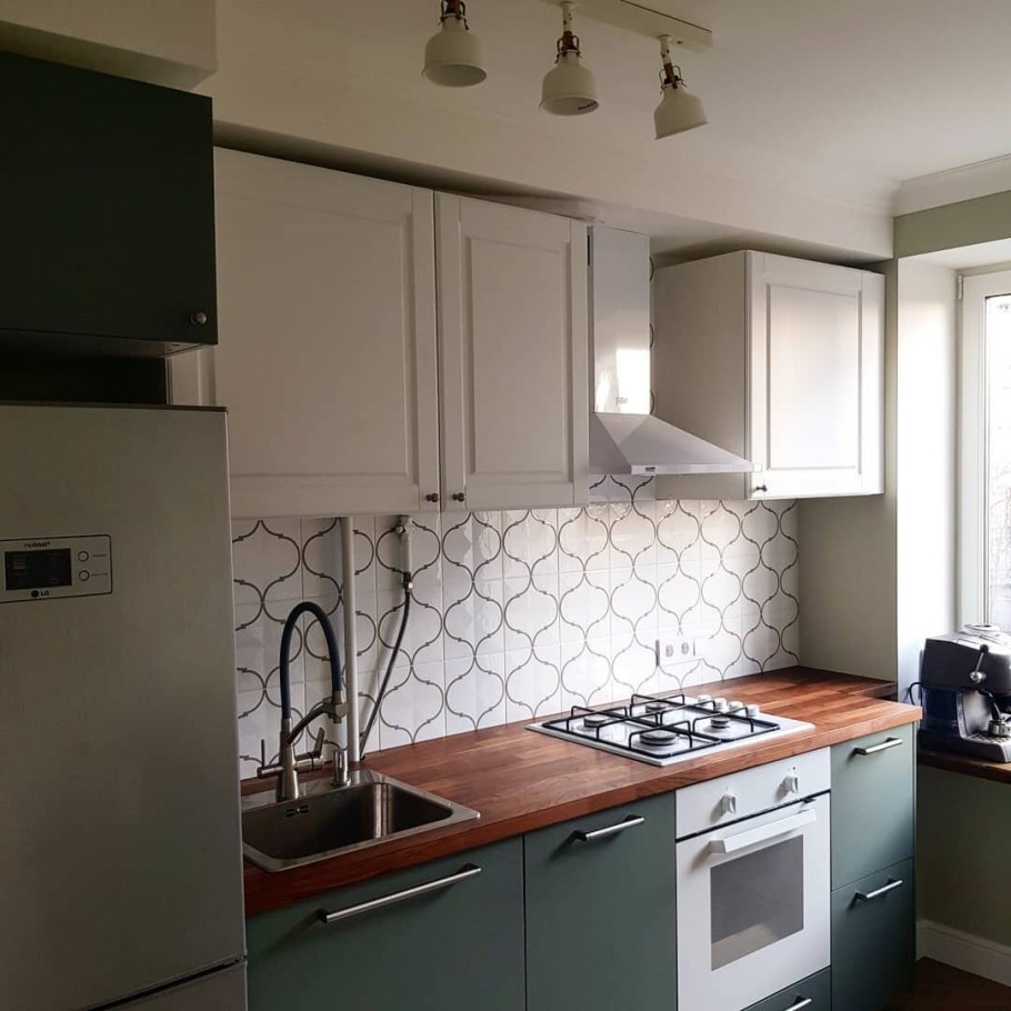 Ikea кухня Knoxhult серо зеленая