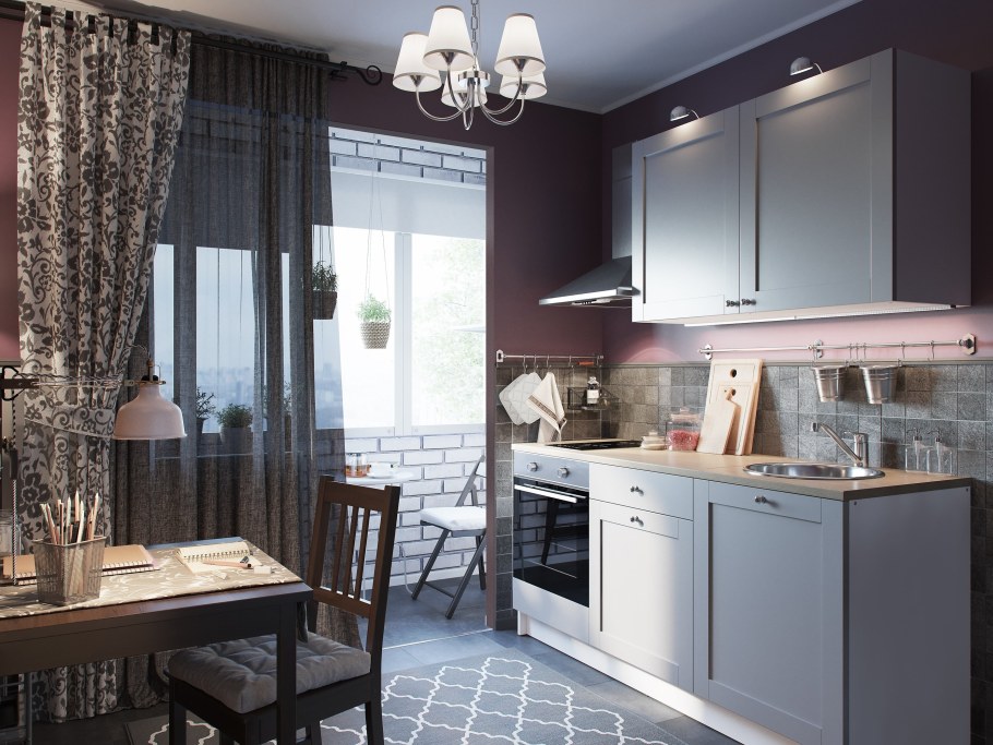 Кухня икеа КНОКСХУЛЬТ серая