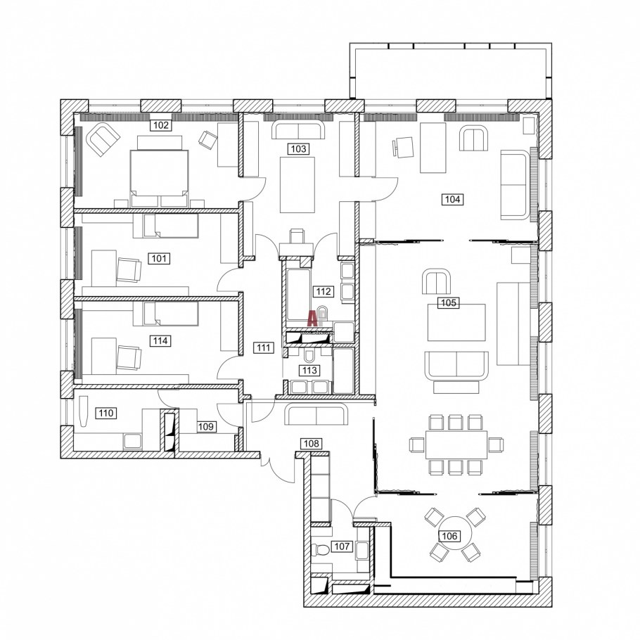 Панорамные окна на плане