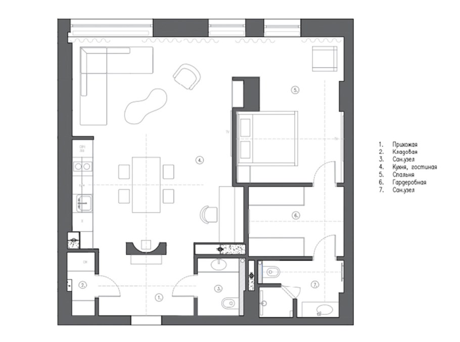 Планировка квартиры 85 кв.м
