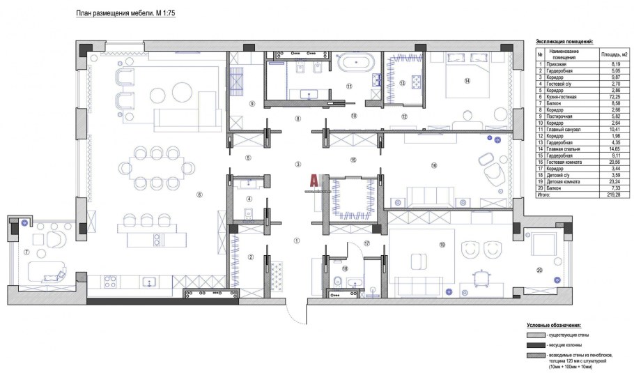 Планировка дома с анфиладой