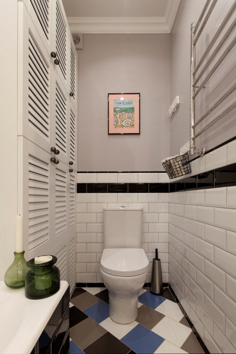 Туалет плитка до половины