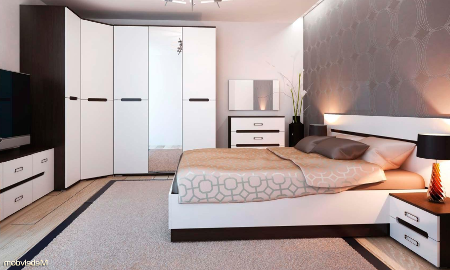 Спальный гарнитур Вегас белый глянец