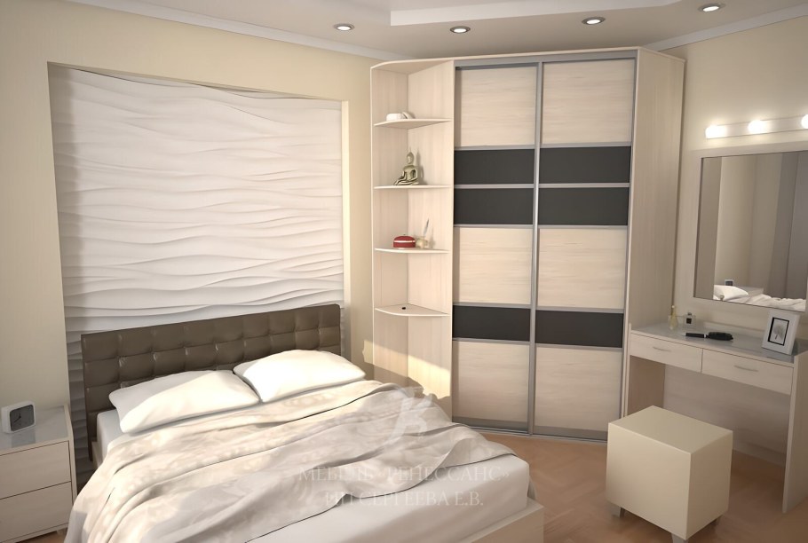 Небольшой шкаф купе в спальню