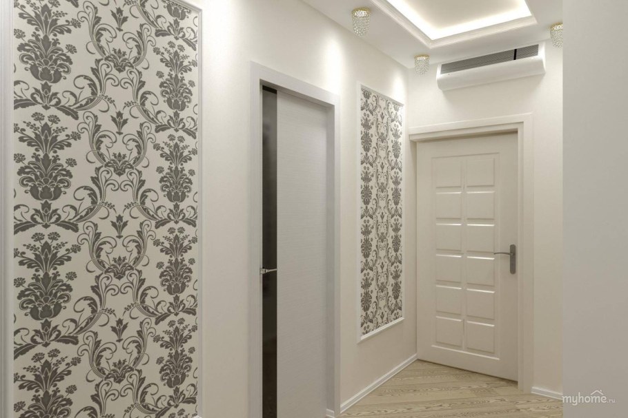 Комбинирование обоев в коридоре
