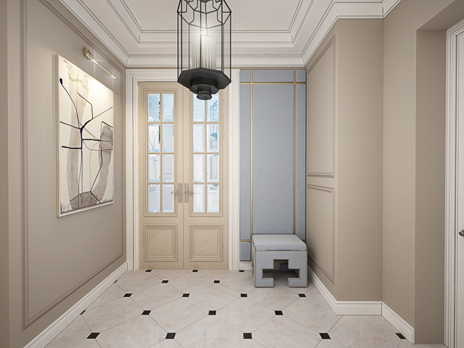 Светлые стены в прихожей