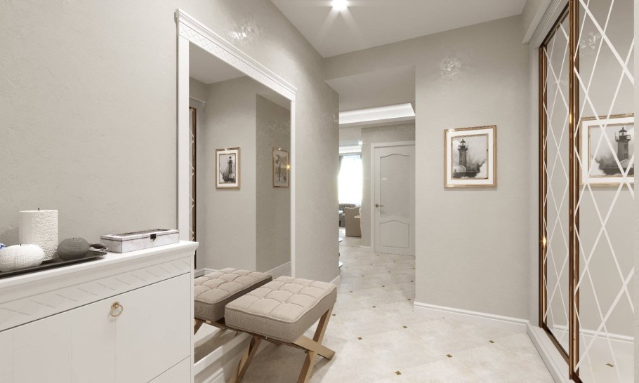 Светлая прихожая интерьер