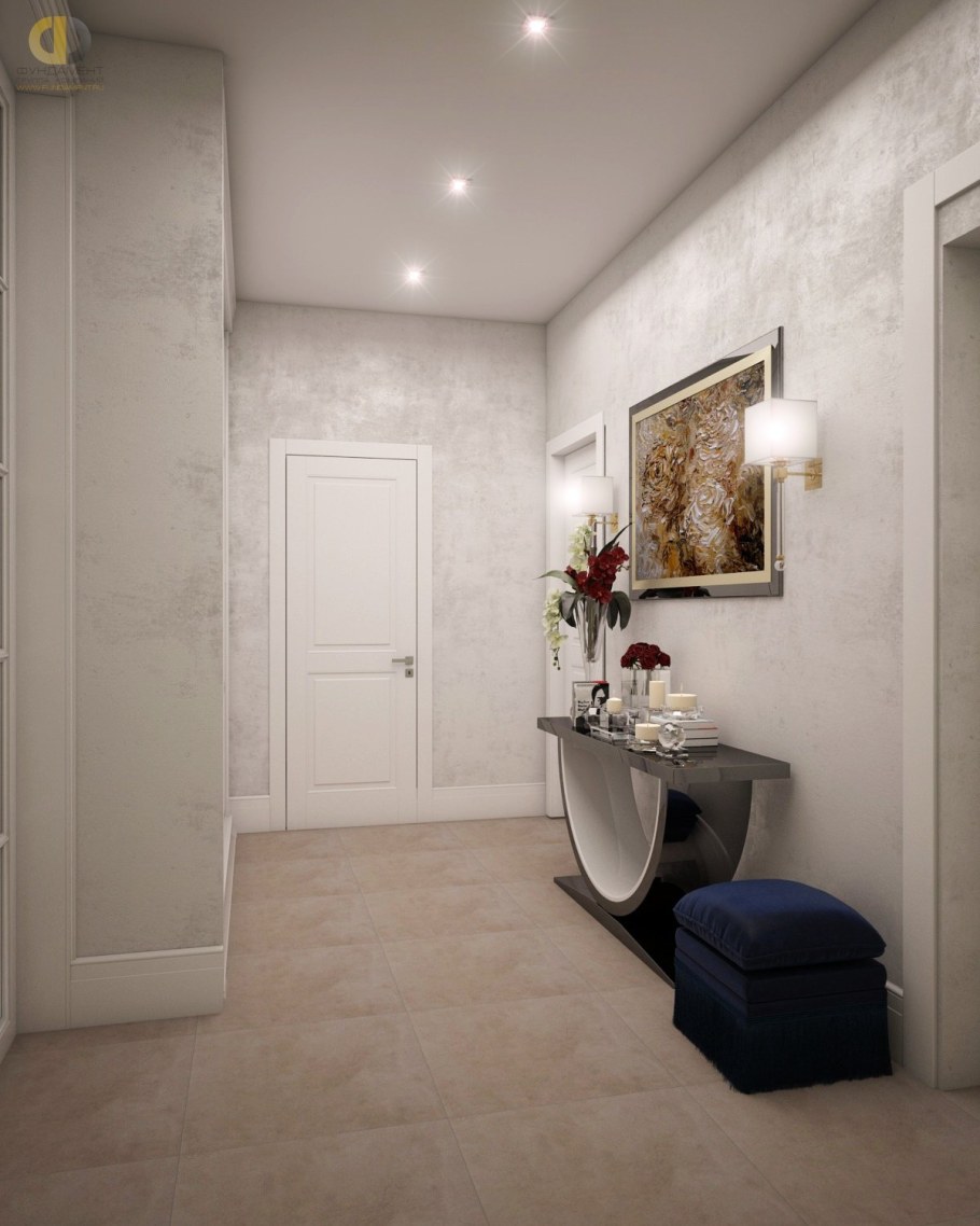 Обои в прихожую в современном стиле светлые