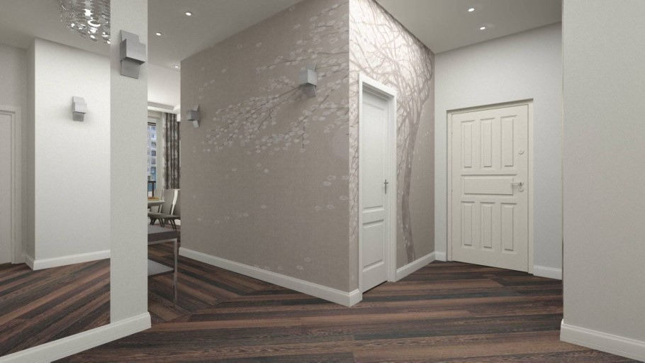 Серые стены в прихожей