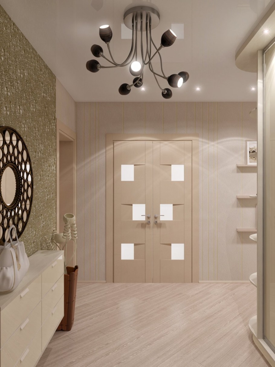 Интерьер коридора в светлых тонах