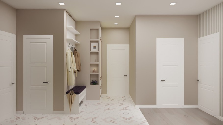 Бежевые двери в интерьере