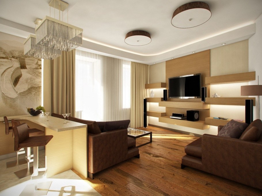 Кухня гостиная в стиле Модерн 20кв м