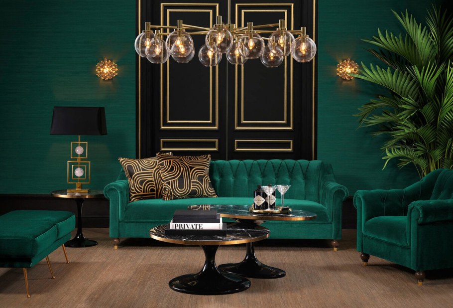 Гостиная арт деко Изумрудная