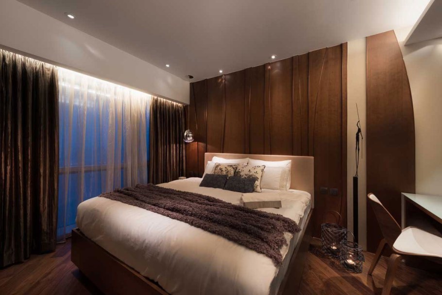 Спальня в коричневом цвете