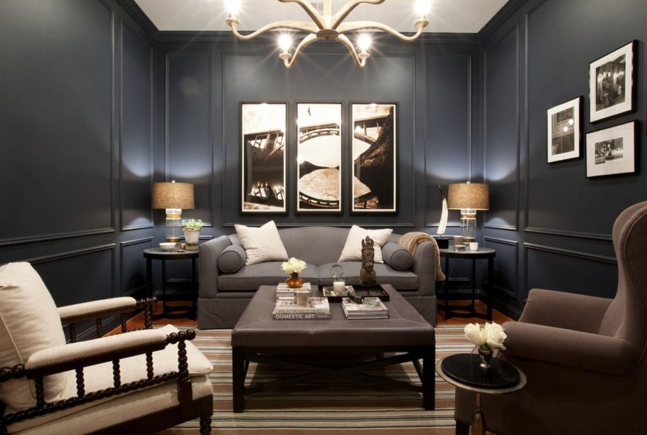 Классический интерьер в темных тонах
