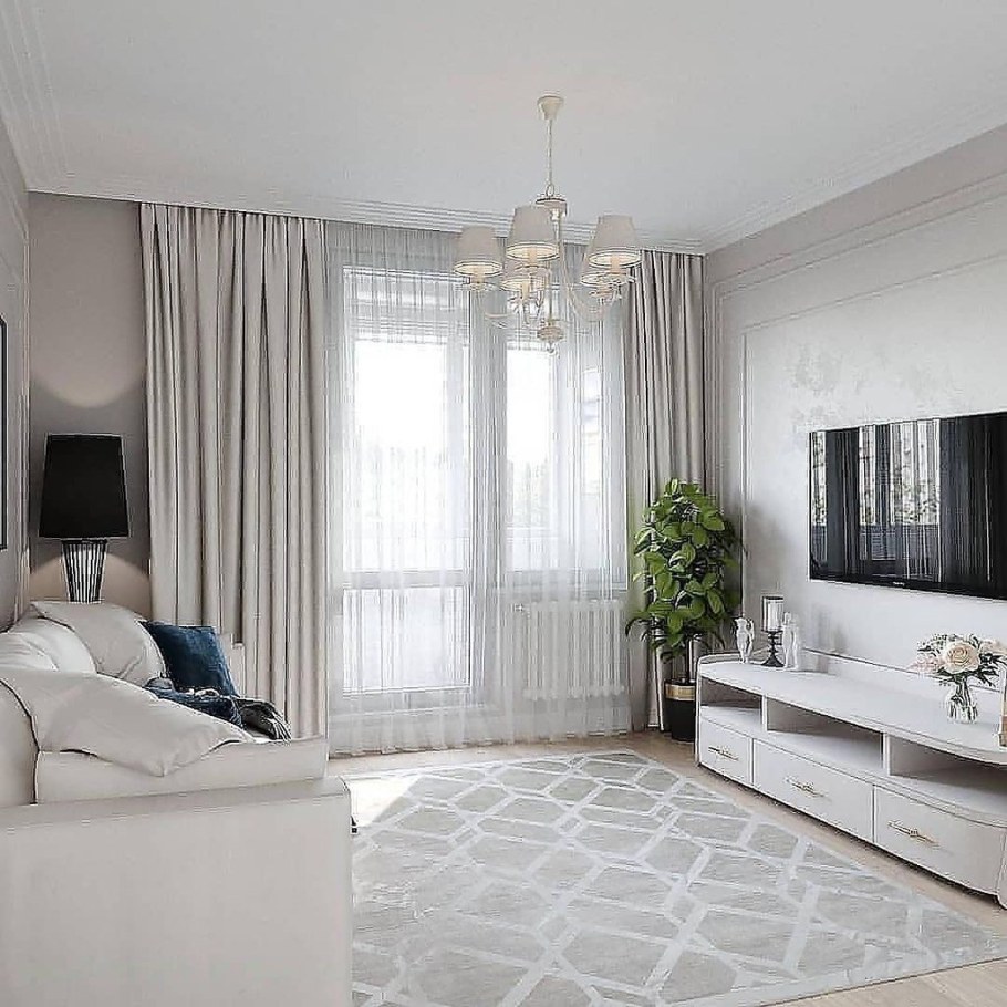 Гостиная в светлых тонах