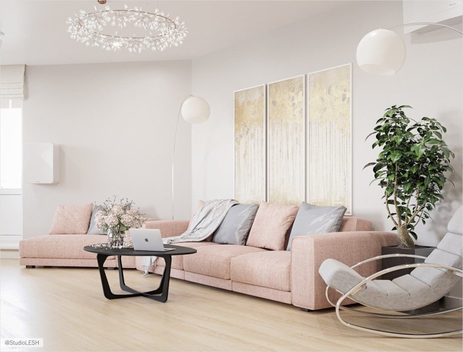 Современный интерьер в пастельных тонах