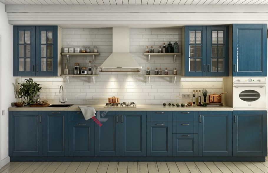Кухня Кантри Прованс Неоклассика голубая