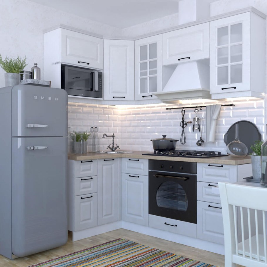 Кухонный гарнитур белый Вегас