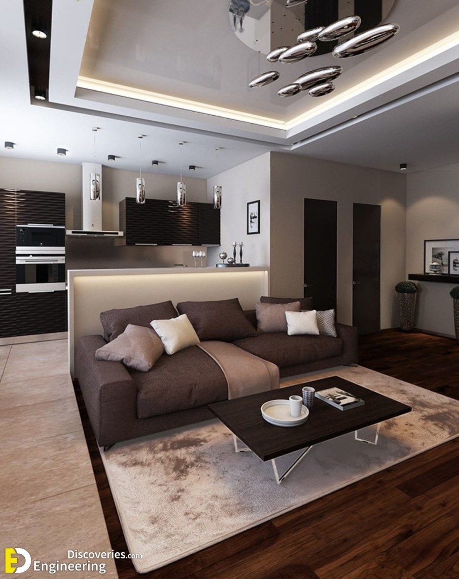 Современная планировка гостиной