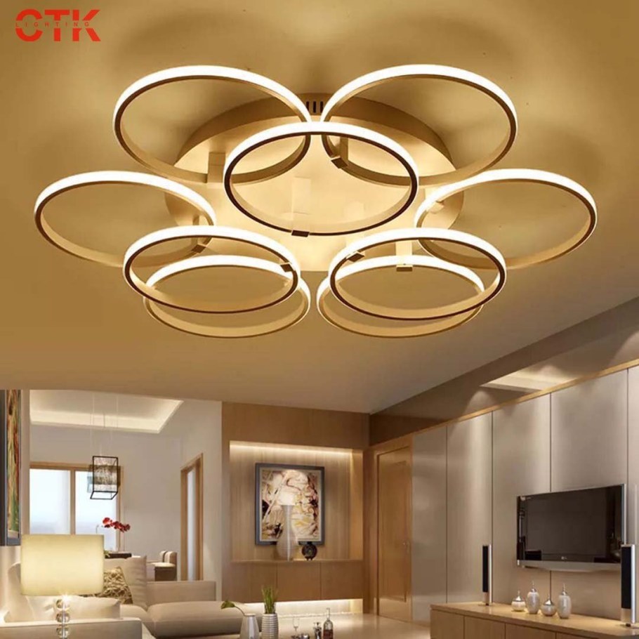 Люстра led 3-Ring Chandelier Золотая