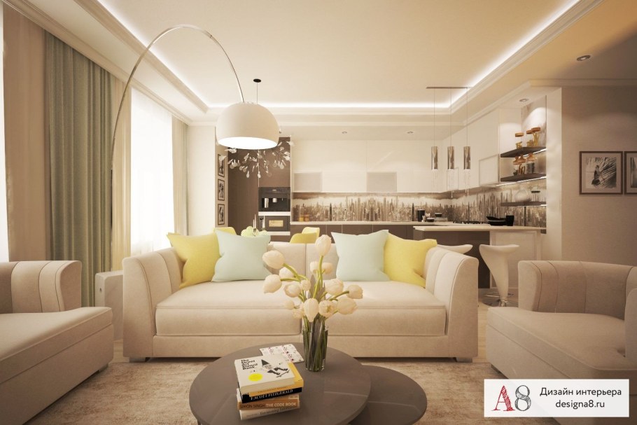 Современный интерьер 3 комнатной квартиры