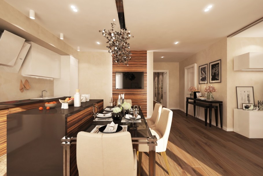 Интерьер в трехкомнатно