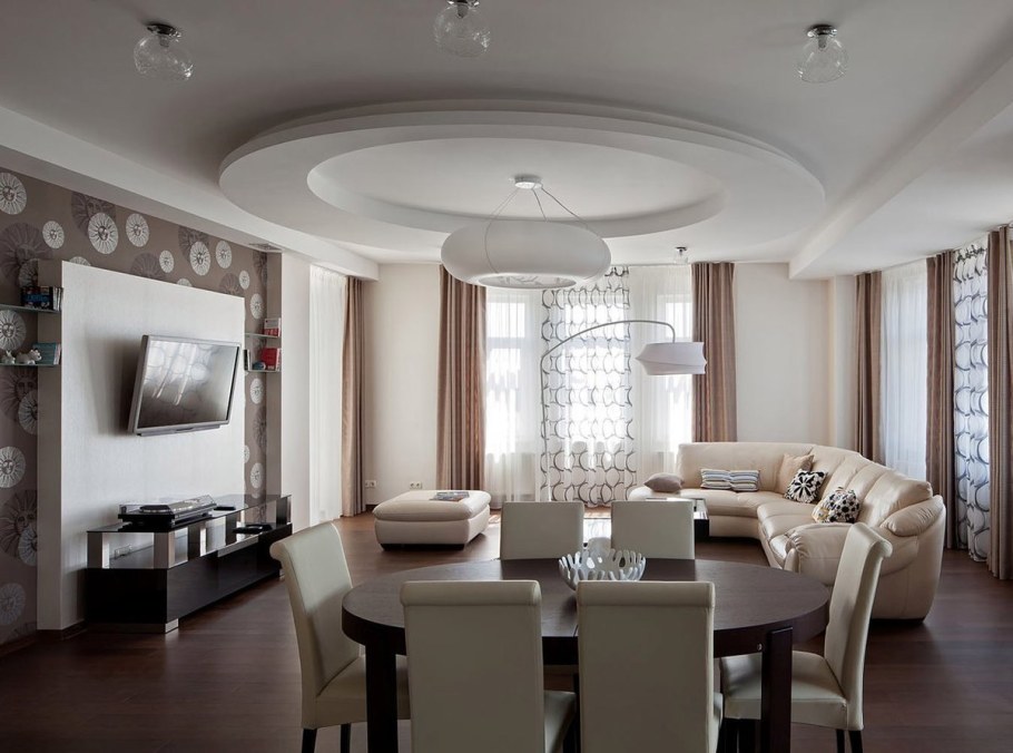 Интерьер столовой гостиной
