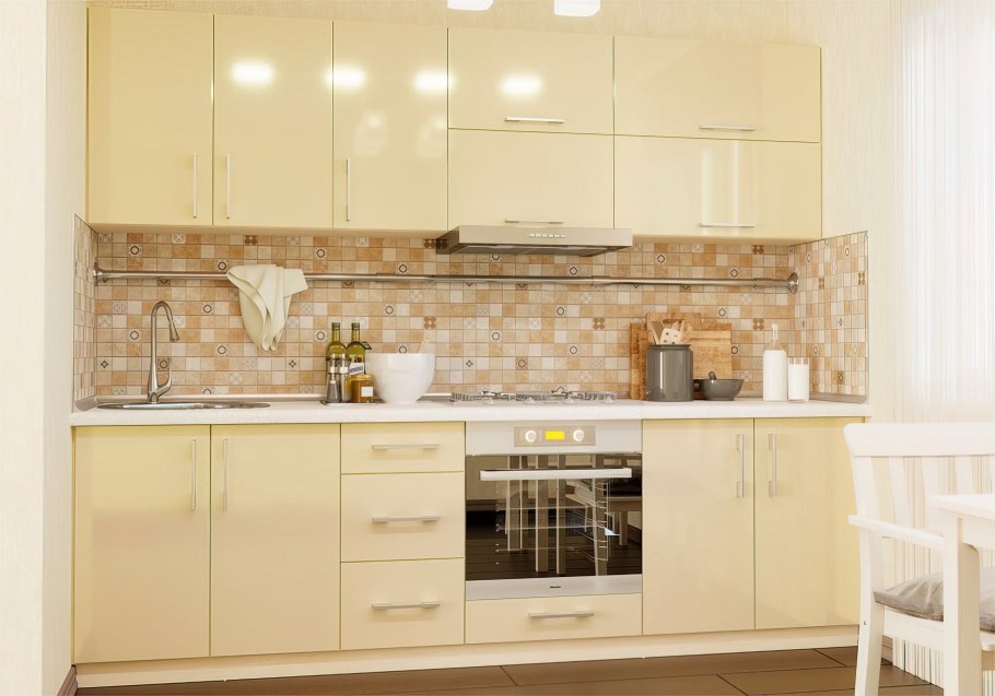 Кухня кремового цвета