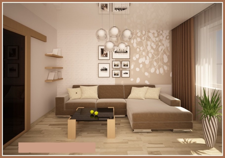 Квадратная гостиная 17м2 интерьер