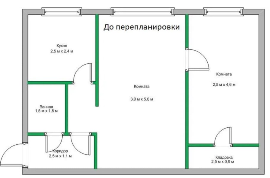 План двухкомнатной квартиры хрущевки
