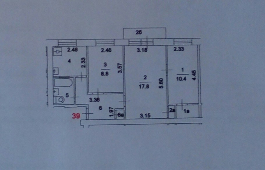 План БТИ хрущевки 2 1-335