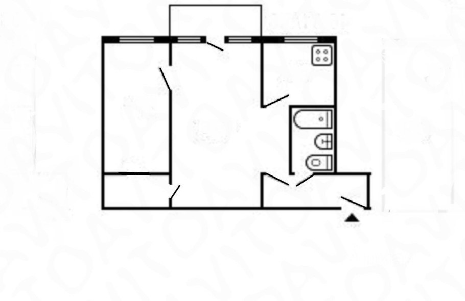 План двухкомнатной хрущевки