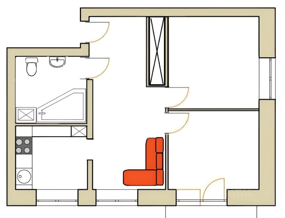 Планировка однокомнатной хрущевки 28 кв.м