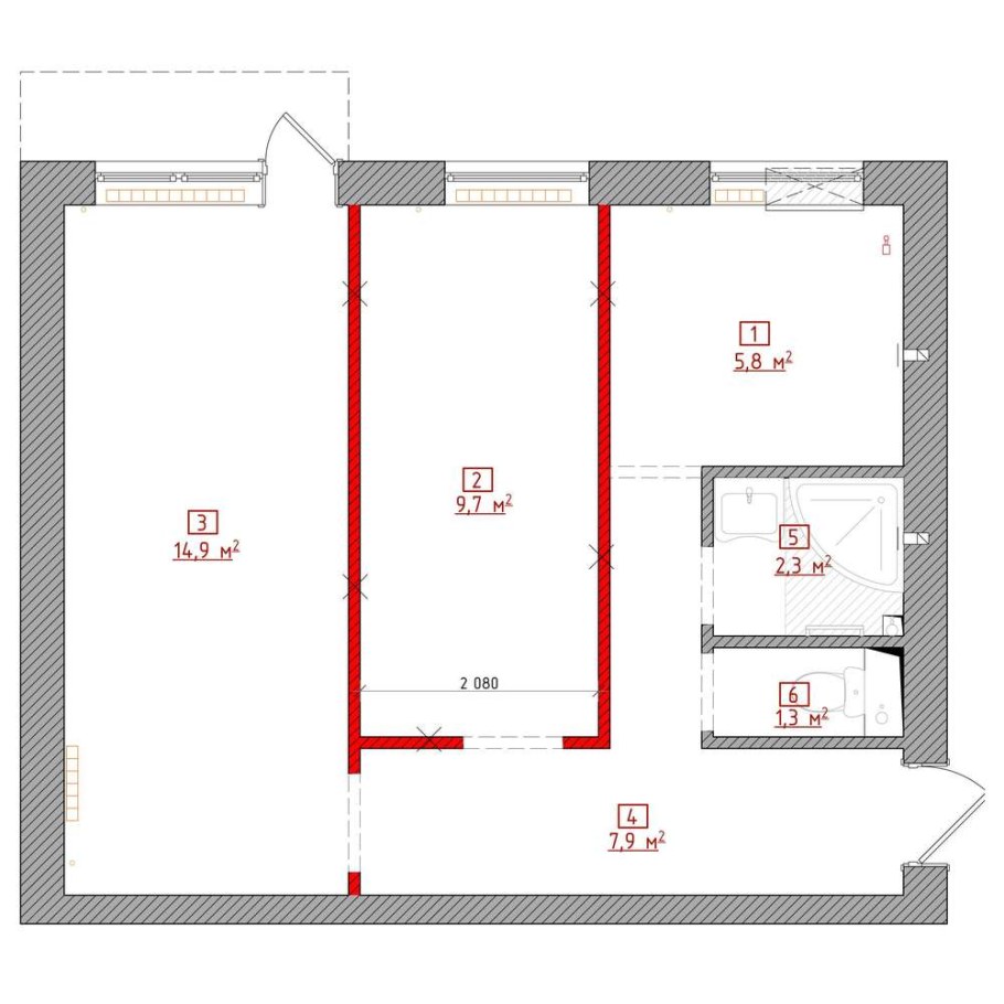 Хрущевка 2к планировка 46 м2