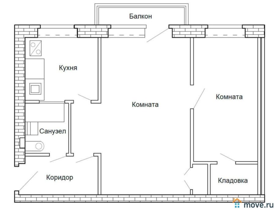Планировка 2х комнатной квартиры хрущевка