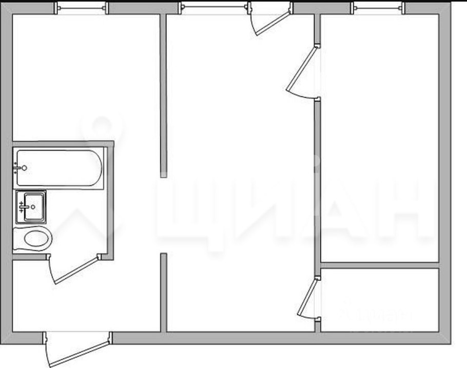 Планировка 2 комнатной квартиры 44 кв.м в хрущевке