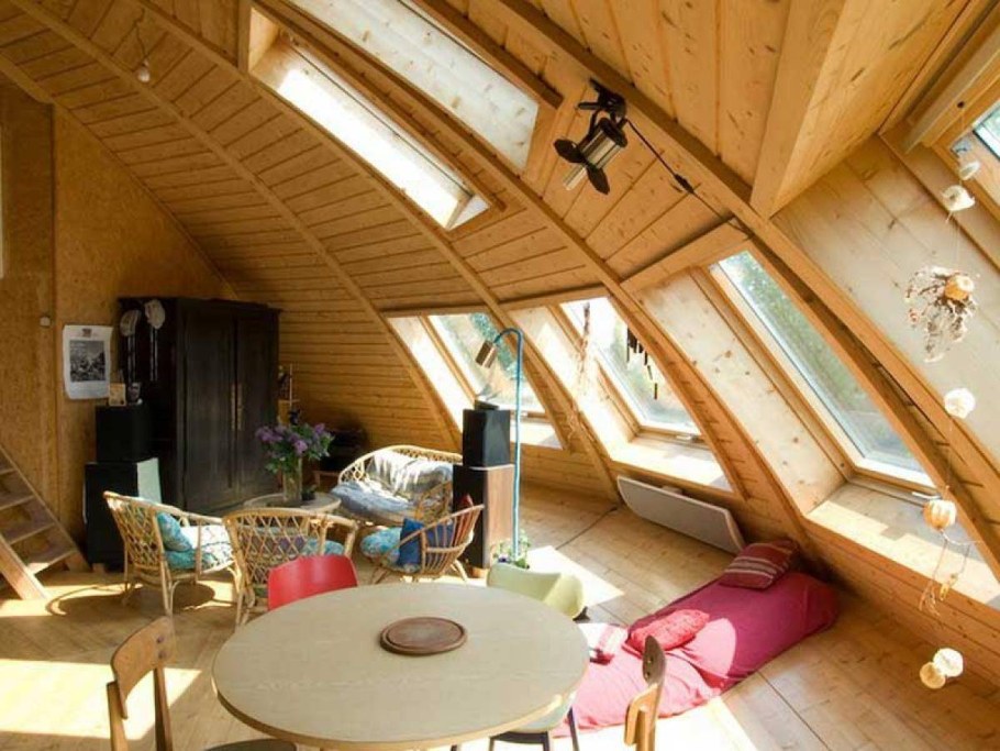 Стратодезический купольный дом интерьер