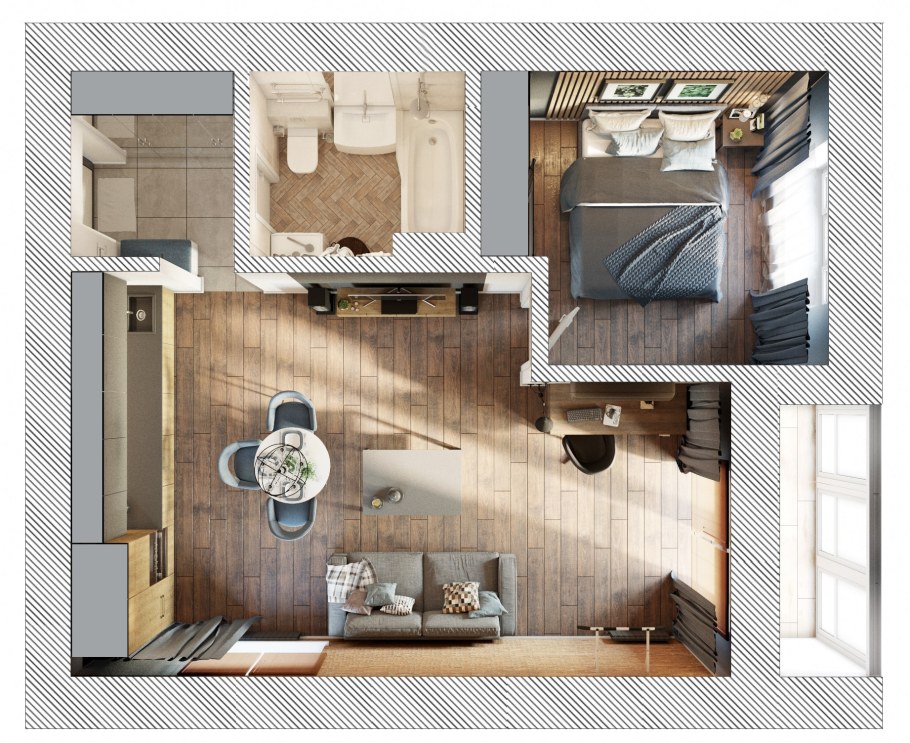 Планировка евродвушка 38 кв м