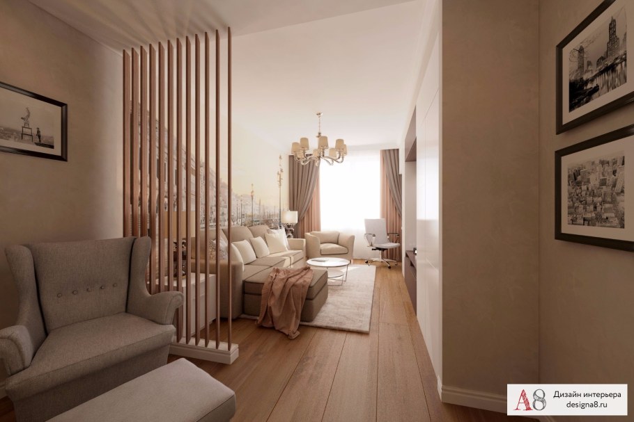 Интерьер двухкомнатной квартиры 64 кв м